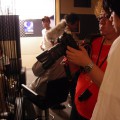 映像チェック。奥には三枝さん