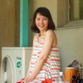 休憩中の花澄さん。